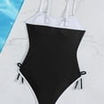 thumbnail image 6 of Bosanter Girls One Piece Swimsuits Solid Color Side Bow Swimwear Comfortable Stylish Beach Swimwear Bathing Suit for Beach, Black 15-16Y, 6 of 9