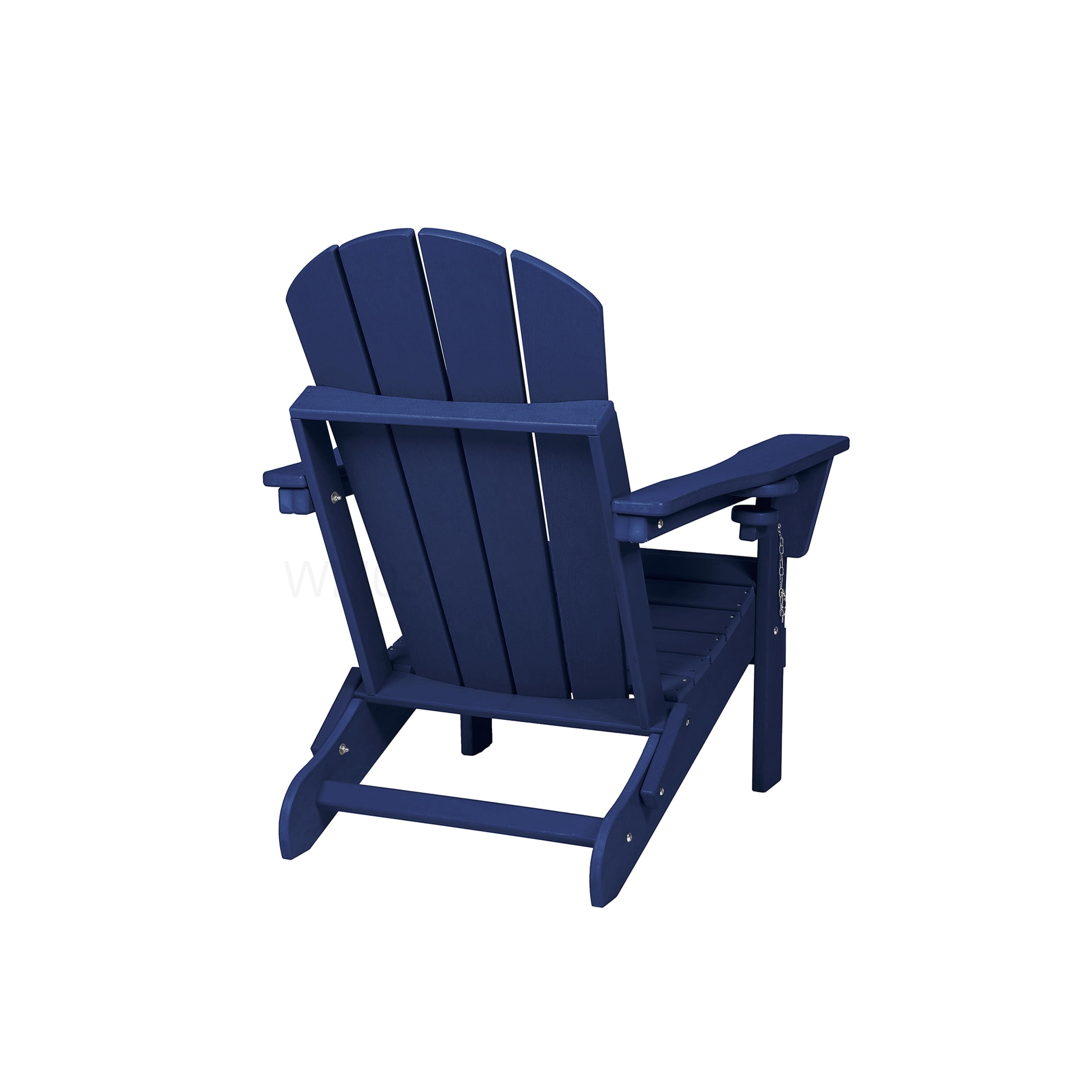 3-Piece Folding Adirondack Chair Set with Table, Navy Blue Wood Texture Patio Chairs for Outdoor Relaxation