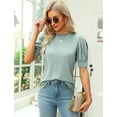 thumbnail image 2 of Blusa Manga Corta Abullonada Para Mujer Camiseta Ajustada, 2 of 5