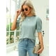 thumbnail image 2 of Blusa Manga Corta Abullonada Para Mujer Camiseta Ajustada, 2 of 5