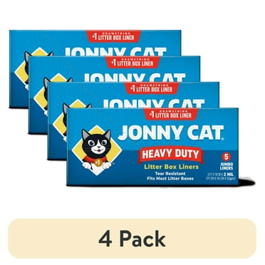 (4 pack) Jonny Cat Heavy Duty Jumbo w/Drawstring Litter Box Liners, 5 ct
