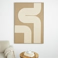 thumbnail image 3 of 41" x 57" Textured Abstract Framed Wall Art with Tan Ribbed Curve Shapes, by DecMode, 3 of 15