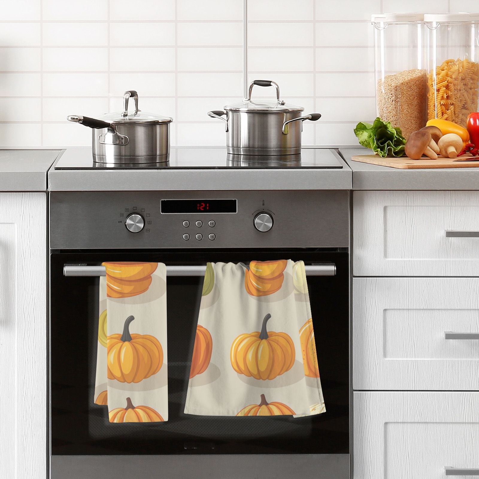Cute Pumpkins Hand Towels Cotton Bath Towels Large Face Towels Absorbent for Bathroom 2 Packs
