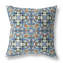 Amrita Sen Suede Blue Orange Zippered Pillow With Insert CAPL532FSDS-ZP-16x16