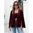 thumbnail image 6 of Women's Velvet Cape Blazer Jackets Casual Split Long Sleeve Open Front Coat, 6 of 7