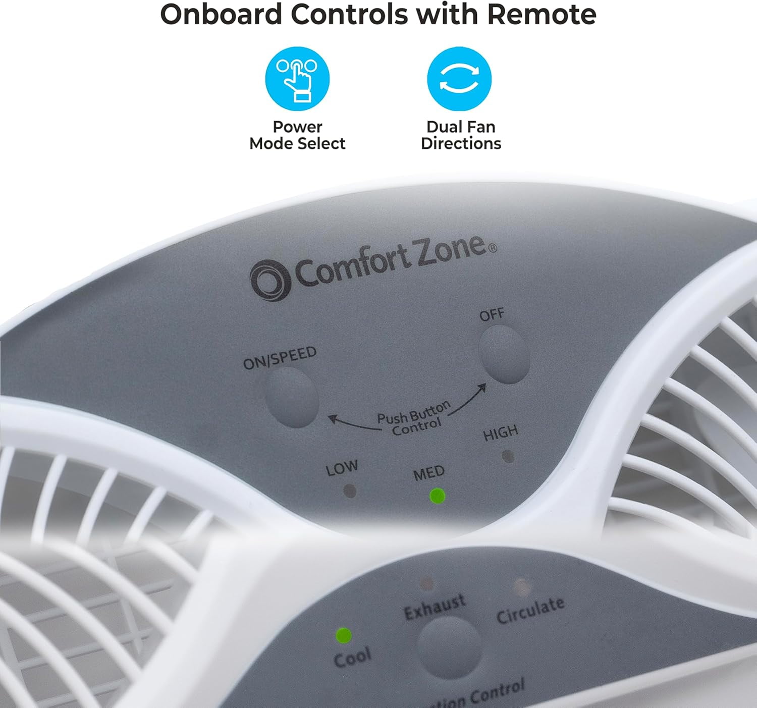 Comfort Zone 9" Smart Reversible Twin Window Fan with WiFi & Remote Control