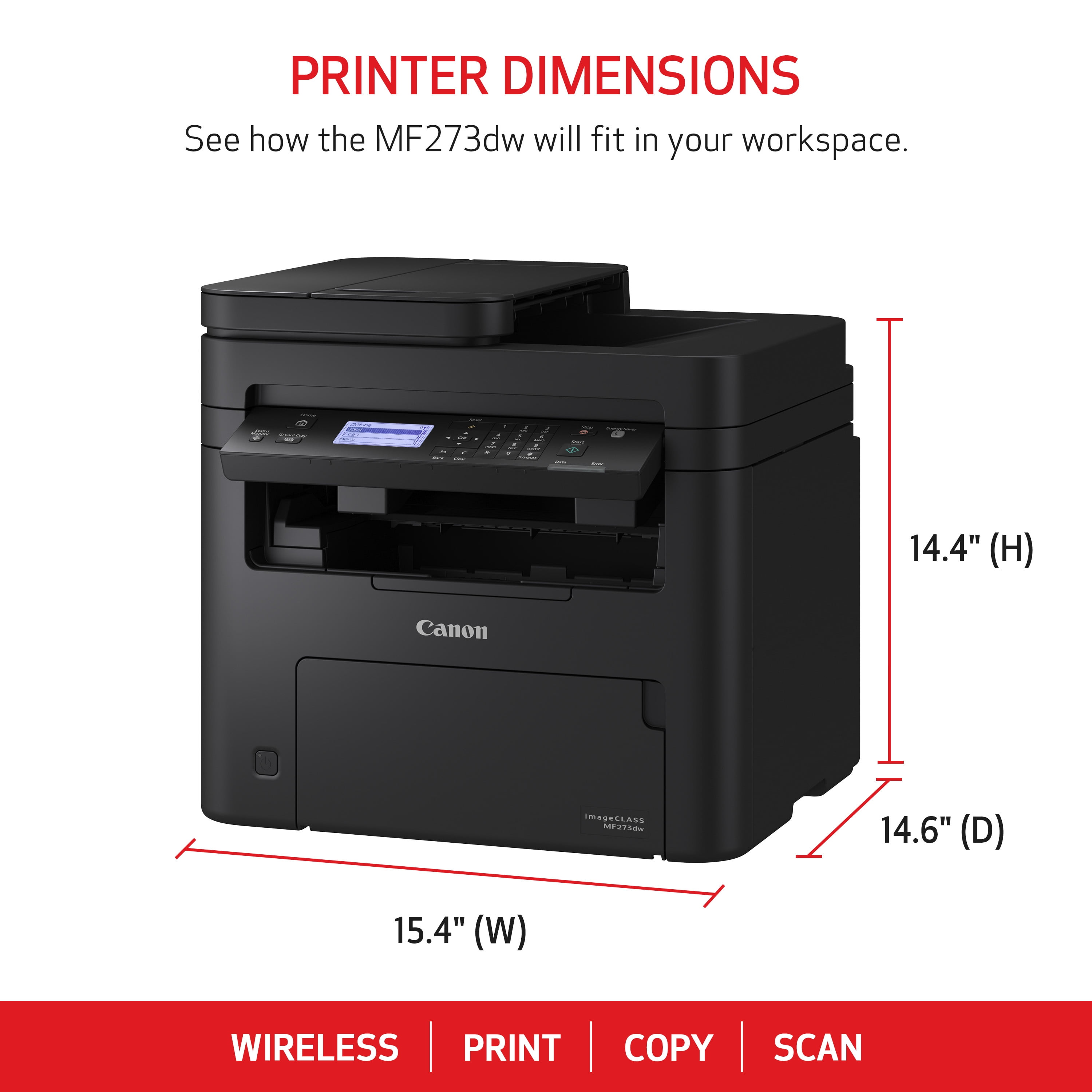 Canon imageCLASS MF273dw Multifunction Wireless Duplex Monochrome Laser Printer