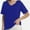 Blue, variant on Womens T Shirts V-Neck Short Sleeve Summer Tops Casual Basic Tees Trendy