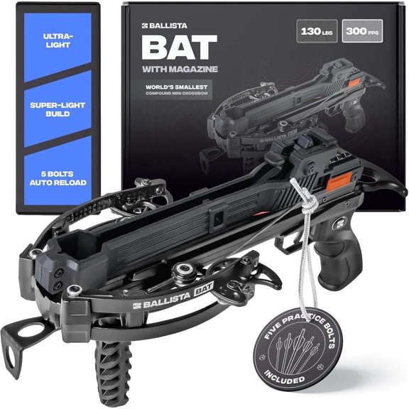 Ballista BAT Compound Mini Crossbow with Magazine – 300 fps, 130 lbs
