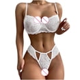 thumbnail image 4 of JINMGG Womens Plus Size $5 Womens Hollow Out Lace Solid Color Sling Pajama Set Set, 4 of 5