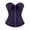 Dark Purple, variant on Womens Corset Top Bustier,Front Zipper,No Slip,Steel Boned Waist Cincher Lace Up Back Bodysuit for Party Prom Evening Wear