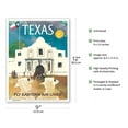 thumbnail image 2 of Texas - Cowboys at The Alamo - Lone Star Flag - Eastern Air Lines - Vintage Travel Poster by Joseph Charles Parker c.1960s - Master Art Print (Unframed) 9in x 12in, 2 of 4