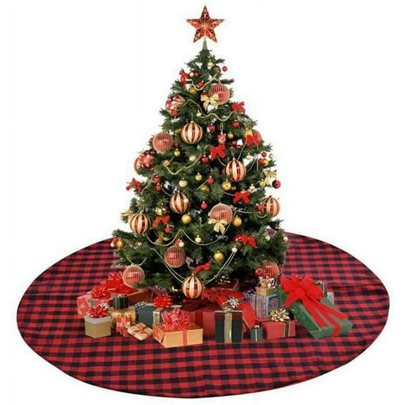 Traditional Knitted & Plush Christmas Tree Decoration Skirt