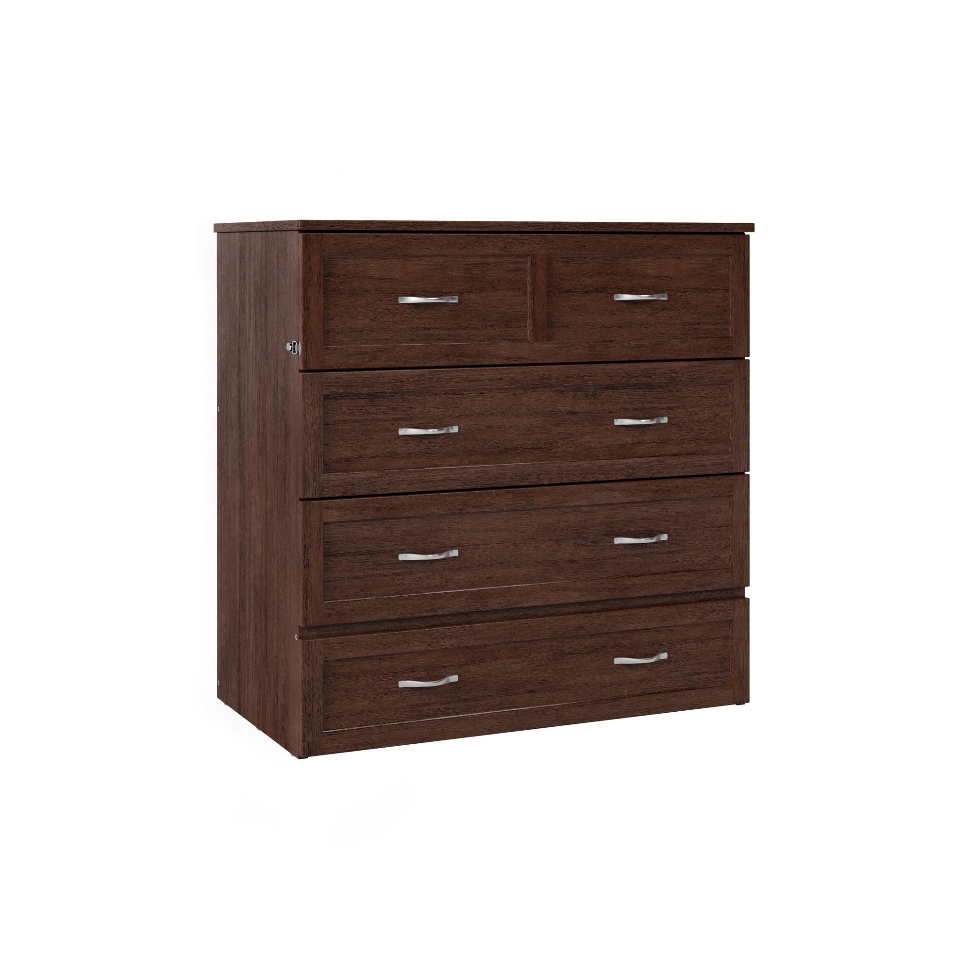 AFI Northfield Twin XL Wood Murphy Bed Chest with Mattress, Drawer & Charger, Burnt Amber