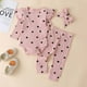 thumbnail image 2 of Body De Bebé, Conjunto De Canastilla, Onesies Para Niños Pequeños, Niñas, Estampado De Corazón, Volantes, Pantalones, Diadema, Ropa, Traje Rosa Odeerbi LM103-4671, 2 of 9