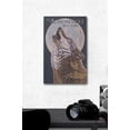 thumbnail image 2 of The Adirondacks, New York, Wolf Howling at Moon Birch Wood Wall Sign (12x18 Rustic Home Decor, Ready to Hang Art), 2 of 4