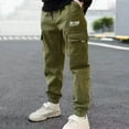 thumbnail image 2 of Kogui Kids Pants Boys Boys Chino Pants School Uniform Stretch Straight Fit Flat Front & Comfortable Waistband Youth Trousers Size 7-8 (Green,7-8 Years), 2 of 6