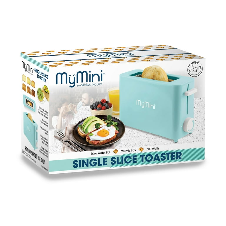 MyMini Single Slice Toaster, Aqua, Blue