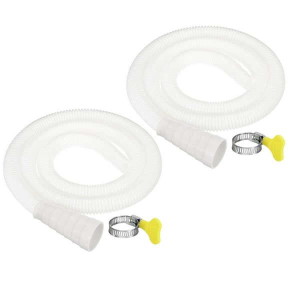 Unique Bargains 3.3ft Air Conditioner Drain Hose, 2 Pcs 6 Sizes 20-30mm Mouth Universal Drain AC Drain Hose with Clamp, White
