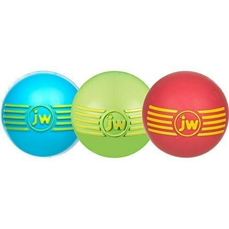 Color Pet Rubber Balls - JW Pet Company iSqueak Ball Rubber Dog Toy, Small, Colors Vary (3 Pack)