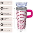 thumbnail image 3 of 20oz Valentine's Day On the Go Tumbler with Handle Straw and Lid Travel Coffee Cup for Women Gift, 3 of 6