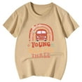 thumbnail image 4 of RTKFRFLM Young Wild and Three Girls T-Shirt 3rd Birthday Graphic Short Sleeve Round Neck Tee Top for Ages 3-13 Kids Summer Celebration Cotton Shirt Cute Third Birthday Party Outfits, 4 of 4