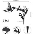 thumbnail image 2 of 2pcs Iron Display Decorations for Outdoor Garden Decoration Bird Electrophoresis Black 16.5x12.5x0.1cm, 2 of 5