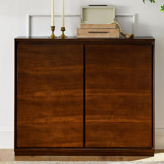 Amposei Modern Vintage Small Narrow Entryway Storage Cabinet 39-Inch Sideboard Buffet Cabinet Coffee Bar Cabinet for Living Dining Room Kitchen Hallway