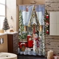 thumbnail image 3 of Snowman Christmas Bathroom Shower Curtain Winter Snowflakes House Truck Xmas Tree Waterproof Washable Shower Curtains for Bathtub Bath Decor with Grommets and Hook 36 X 72 Inch, 3 of 8