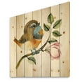 thumbnail image 2 of Designart 'Bluethroat Bird Sitting On A Branch' Traditional Print on Natural Pine Wood, 2 of 5