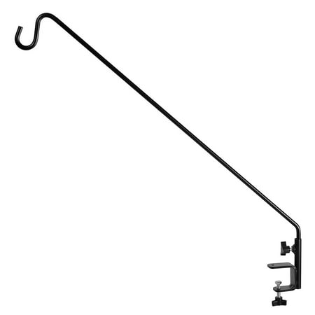 GrayBunny Heavy Duty Extended Reach Deck Hook, Black, For Bird Feeders, Planters, Suet Baskets, Lanterns, Wind Chimes and More!