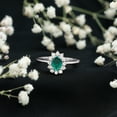 thumbnail image 3 of Rosec Jewels Certified Lab Grown Emerald Oval Engagement Ring (5X7mm, AAAA Grade) - Emerald Diamond Ring - with Jewelry Box, 18K White Gold, US 13.00, 3 of 8