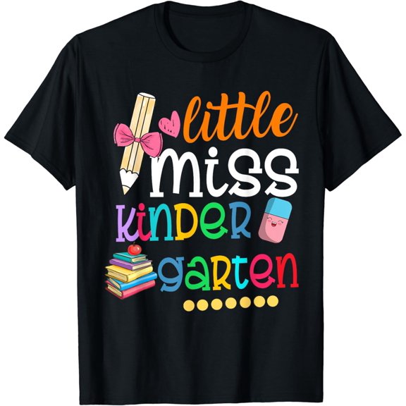 Kids Little Miss Kindergarten Shirt Back To School Girls Kid T-Shirt