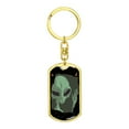 thumbnail image 4 of Sad Alien Waving Dog Tag Keychain Stainless Steel or 18k Gold Keyring, 4 of 10