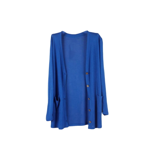 Qarigey Abrigo de moda chal de punto chaqueta de verano exquisito regalo dulce lavable ropa de mujer mano de obra fina cárdigan suelto Abrigos y chamarras Azul oscuro Qarigey AP013515-07