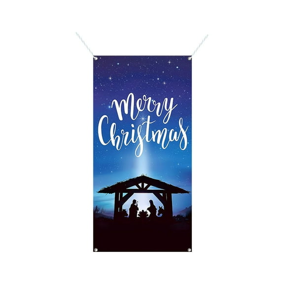 35 X 79 Inch Christmas Door Cover - Santa Claus Pattern - Christmas Day Door Decoration - Festival Party Decoration