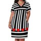 thumbnail image 2 of Vestido de noche para mujer rayas blancas y negras corazones rojos bolsillo Suelto, 2 of 6