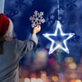 thumbnail image 2 of Luces navideñas colgantes para ventana con 10 LED, ventosa, funciona con pilas, decoración para iluminación interior y fiestas navideñas (estilo estrella de cinco puntas + luz blanca pura)., 2 of 7
