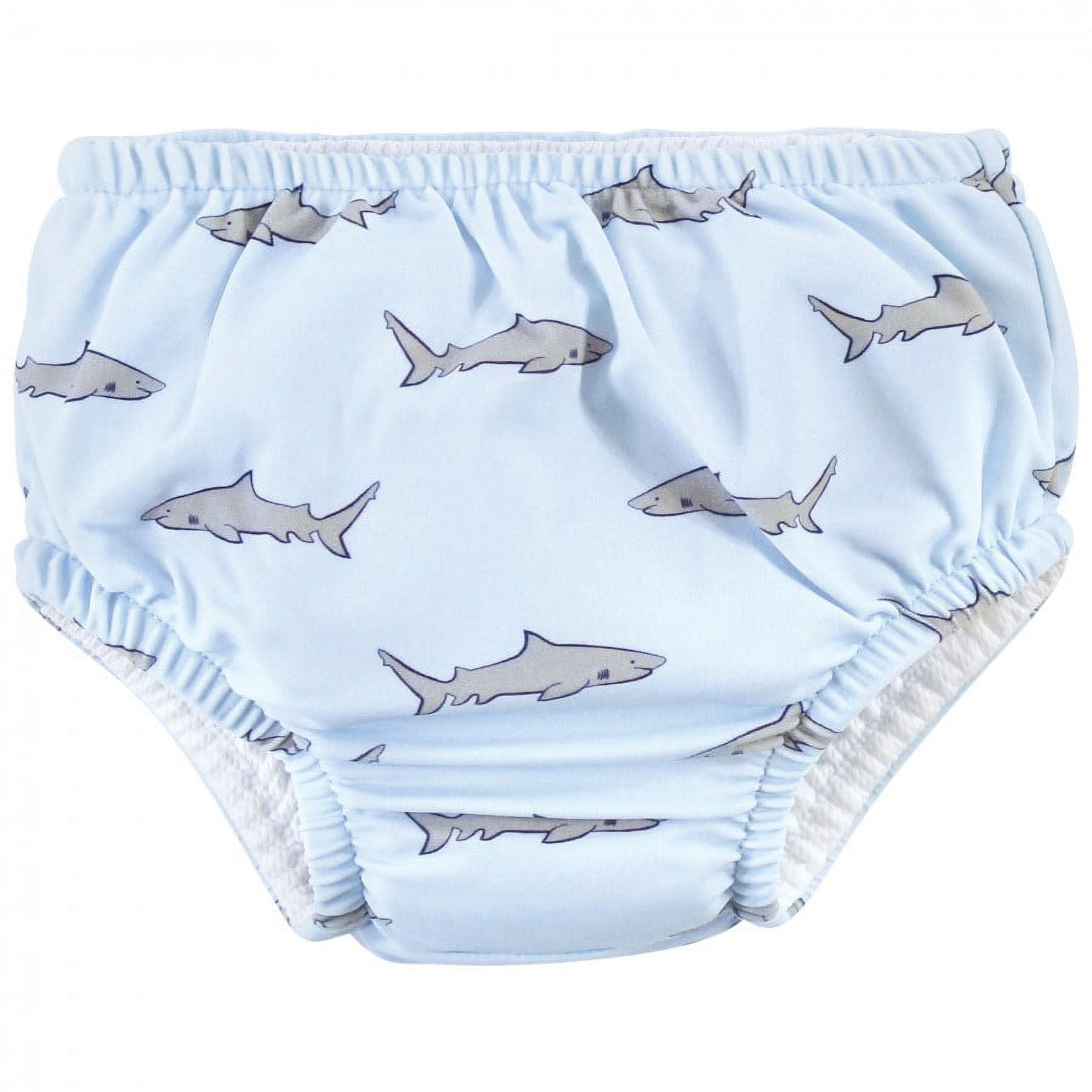 Hudson Baby Infant and Toddler Unisex Swim Diapers, Blue Gray Shark, 0-6 Months