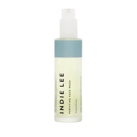 Indie Lee Purifying Face Wash - Limpiador facial hidratante + desmaquillante - Con naranja, lavanda, bardana + jazmín - Espuma de lavado facial para todo tipo de piel (125 ml)
