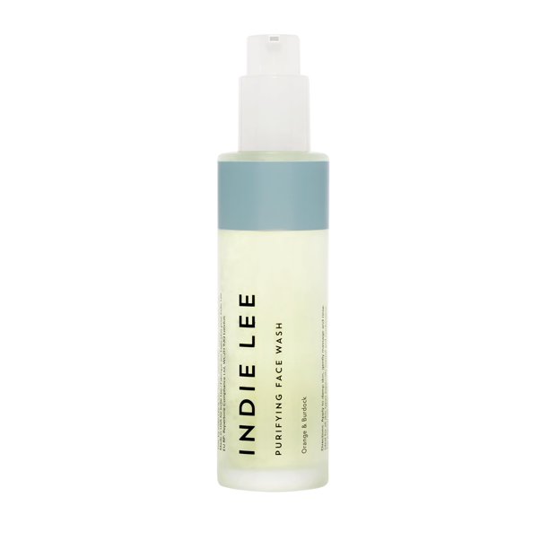Indie Lee Purifying Face Wash - Limpiador facial hidratante + desmaquillante - Con naranja, lavanda, bardana + jazmín - Espuma de lavado facial para todo tipo de piel (125 ml)