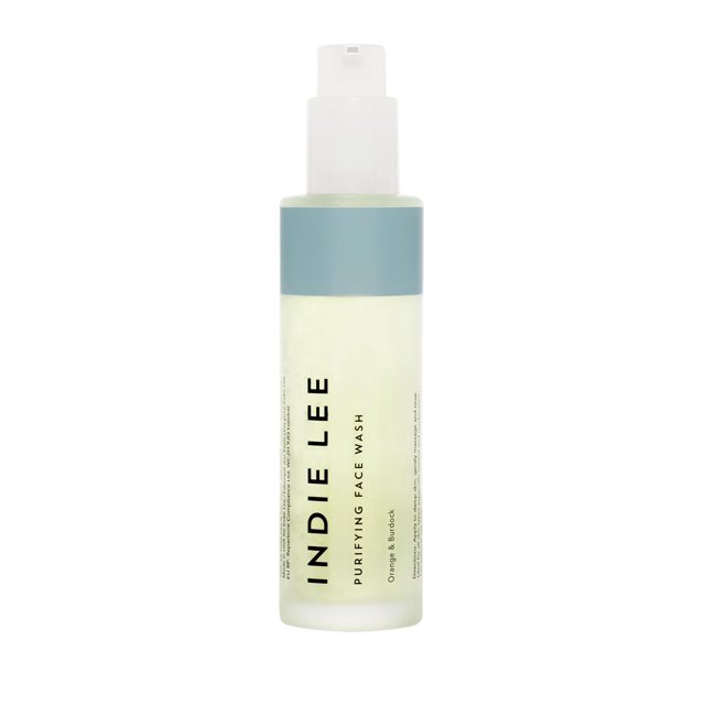 Indie Lee Purifying Face Wash - Limpiador facial hidratante + desmaquillante - Con naranja, lavanda, bardana + jazmín - Espuma de lavado facial para todo tipo de piel (125 ml)