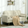 thumbnail image 2 of HOMCOM Loveseat Sofa with Cushions and Pillows, 2 Seater, Kids, Beige, 2 of 10
