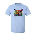thumbnail image 2 of Wild Bobby, Colorful Neon Owl Animal Lover Men's Graphic T-Shirt, Light Blue, 5XL, 2 of 3
