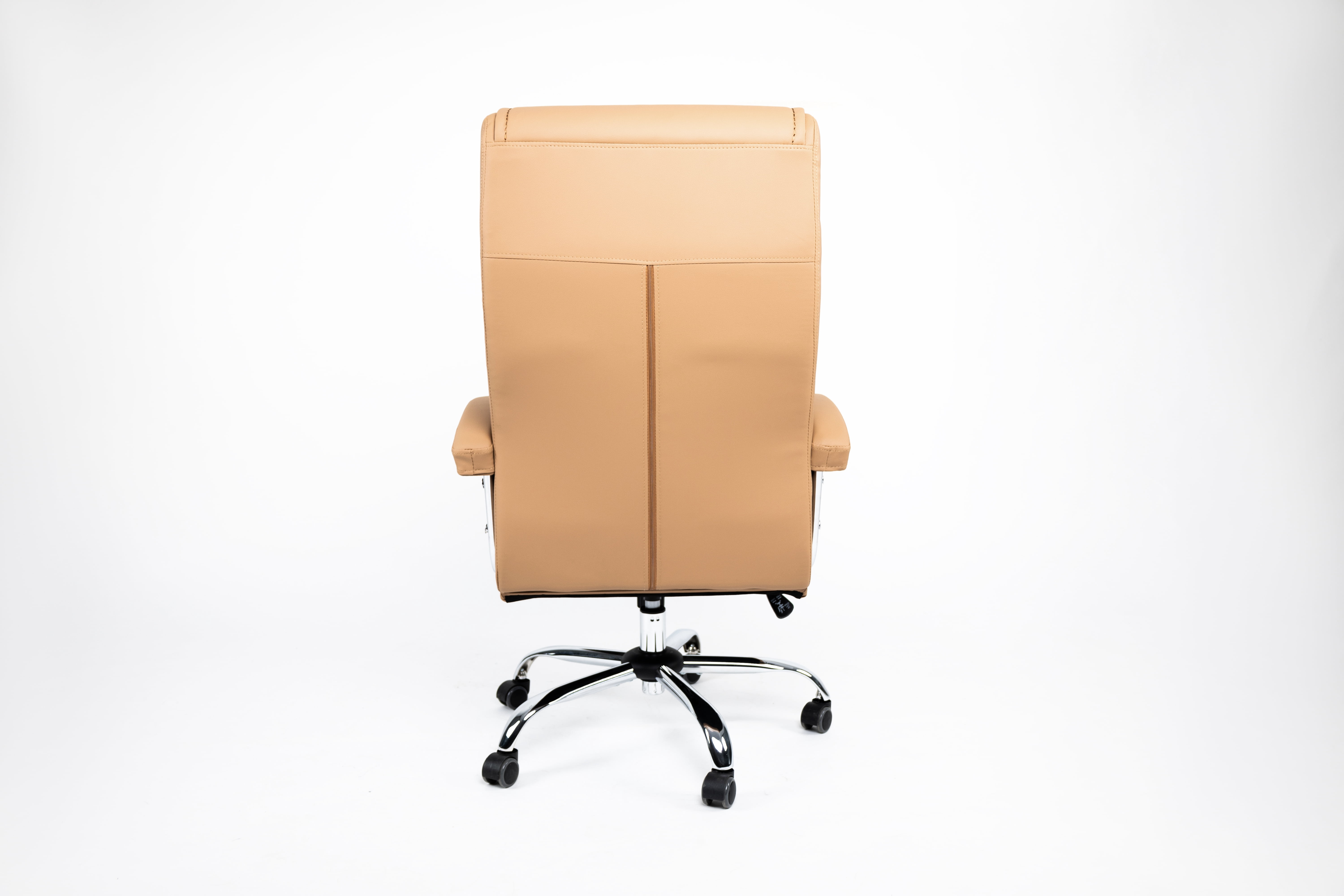AISWORD High Back Executive Office Chair,PU Leather Ergonomic Computer Desk Chair with Spring Cushion,Chrome Armrests,Swivel Casters for Home Office,Camel