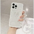 thumbnail image 2 of Compatible with iPhone 14 Pro Case, Soft Clear Bow-Knot with Lovely Cute Lanyard Chain Strap Bracelet Women Girls Cover Case for iPhone 14 Pro, 2 of 9