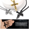 thumbnail image 4 of ChainsHouse Black Cross Skull Pendant Necklaces for Men Stainless Steel Gothic Punk Necklace Jewelry Gift, 4 of 7