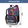 thumbnail image 4 of Large Clear PVC Backpack Heavy Duty See Through Backpack for Adults Work Travel, Neon Rainbow Roses Printed 12L, 4 of 8