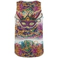 thumbnail image 2 of Mardi Gras Trippy Mask Beads All Over Mens Tank Top Multi 2XL, 2 of 2