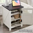 T4TREAM Farmhouse 3Tier End Table with Charging Station, 18'' Rustic